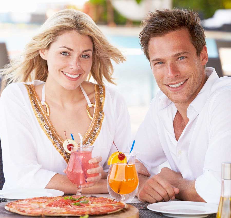 Couple enjoying a drink in Fiji